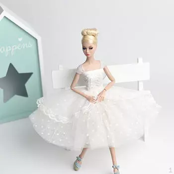 Элегантное модное вечернее платье куклы, праздничное платье принцессы, свадебный костюм с пышной юбкой для 1/6