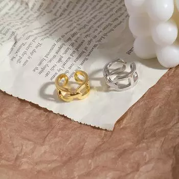 Элегантное нерегулярное геометрическое крутое модное кольцо на палец для девочек с полым замком, кольцо-цепочка с открытым кольцом серебряный