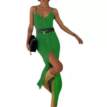 Элегантное облегающее сексуальное трикотажное женское платье без рукавов 2022 летние платья миди женский халат Femme Ladies Vestidos Mujer S чёрный