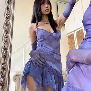 Элегантное облегающее сексуальное женское платье для женщин, лето 2022, Y2k, эстетическое сетчатое платье с открытыми плечами для вечеринок, вечерних клубных платьев, женское S зелёный