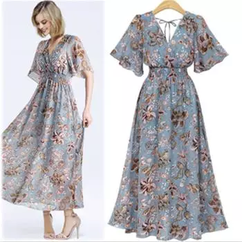 Элегантное облегающее сексуальное женское платье для женщин, лето 2022, шифоновое пляжное платье с короткими рукавами в стиле бохо, женский халат Femme Ladies S абрикосовый