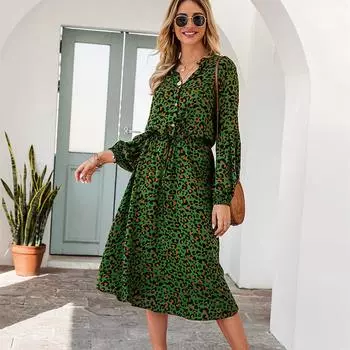 Элегантное облегающее сексуальное женское платье для женщин, лето 2022, леопардовое шифоновое платье в стиле бохо с длинными рукавами, женское платье Femme Ladies S белый