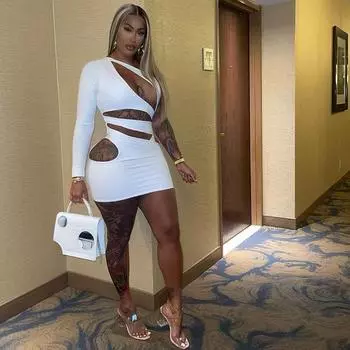 Элегантное облегающее Y2K сексуальное открытое женское платье 2022 летние мини-вечерние клубные платья женский халат Femme Ladies S белый