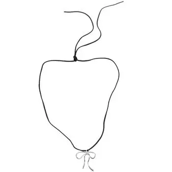 Элегантное ожерелье-бабочка, кулон с бантом, шейная цепочка, регулируемая цепочка, колье ручной работы, цепочка на ключицу, подарки для женщин чёрный