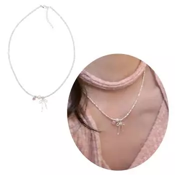 Элегантное ожерелье-бантик, чокер с бусинами, регулируемая цепочка, модные ожерелья-бантики для женщин и взрослых