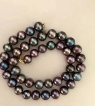 Элегантное ожерелье из таитянского черного красного жемчуга 8-9 мм