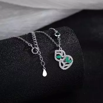 Элегантное ожерелье из тыквы, женская легкая роскошь, новый китайский стиль, ощущение высокого класса, зеленый лист, национальный стиль, цепочка на ключицу