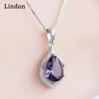 Элегантное ожерелье Lindon в форме капли воды для женщин, темпераментные украшения, свадебный подарок фиолетовый