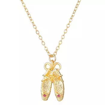 Элегантное ожерелье-подвеска в виде балетной туфельки, чокер с танцевальной обувью, художественное украшение на шею, подарок для любителей танцев золотой