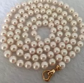 Элегантное ожерелье с круглым белым жемчугом Южного моря диаметром 9-10 мм, 34 дюйма