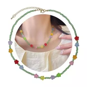 Элегантное ожерелье с кулоном в виде сердца и банта, ожерелье с цветком ручной работы, модное украшение на шею для женщин и девочек B