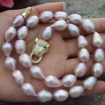 Элегантное ожерелье с лавандовым жемчугом Южных морей в стиле барокко, 9-10 мм, 18 дюймов