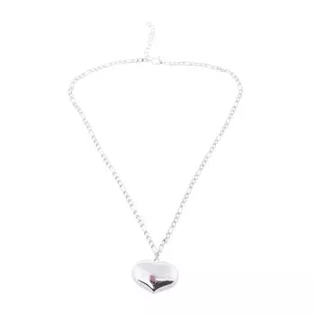 Элегантное ожерелье с подвеской в виде сердца, Привлекающее внимание ожерелье-сердце, Ювелирное украшение, Стильное украшение для шеи для повседневной носки, Для свиданий A серебряный