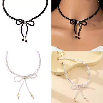 Элегантное ожерелье с подвеской в виде бабочки, чокер-бантик, модное и стильное украшение на каждый день белый