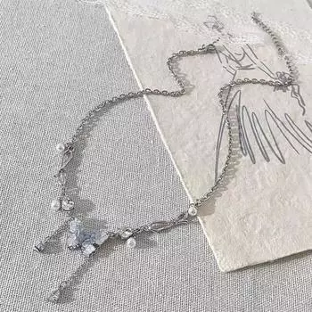 Элегантное ожерелье с подвеской в виде бабочки и кисточки для женщин и девочек, легкая роскошная изысканная ключичная цепочка, аксессуары, подарки