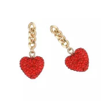 Элегантное ожерелье-сердце с инкрустацией, модное массивное ожерелье-цепь, серьги-подвески в виде сердца, металлическая текстура для леди, девушек E