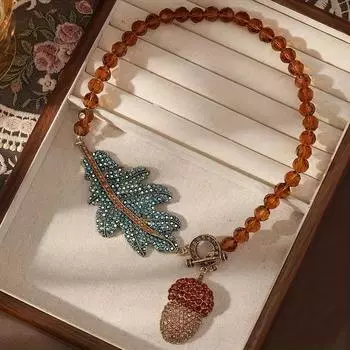 Элегантное ожерелье в винтажном стиле с УФ-покрытием — идеально для повседневного и праздничного образа коричневый