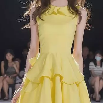 Элегантное платье Goose Yellow Fairy - потрясающая юбка-тренд лета 2025 года Medium жёлтый