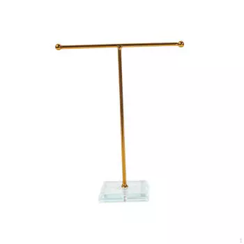 Элегантное решение для хранения ювелирных изделий со стабильным основанием для ожерелий и сережек T Shape Gold