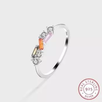 Элегантное серебряное кольцо с цирконом S925 для женщин, высококачественное кольцо с цирконом для пар, ювелирные изделия из стерлингового серебра, обручальное кольцо 6 белый