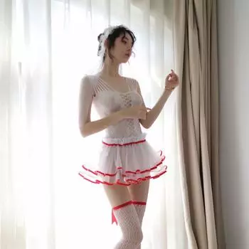 Элегантное сексуальное женское белье эротические костюмы для косплея сетчатая униформа прозрачное кружевное платье сетчатые чулки для взрослых женщин нижнее белье XXS