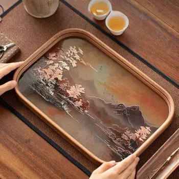 Элегантное стеклянное сервировочное блюдо для приема гостей 29cmx21.5cmx2.5cm