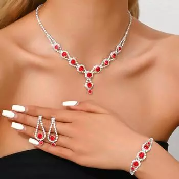 Элегантное свадебное ожерелье, серьги, браслет, три комплекта, новый простой тренд, комплект украшений в виде цепочки с когтями для женщин