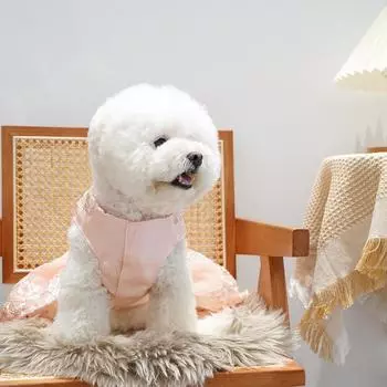 Элегантное свадебное платье с бантом для собак, платье принцессы для щенков, вышитые цветы, роскошный дизайн, одежда для собак маленьких собак, выпускной вечер XS