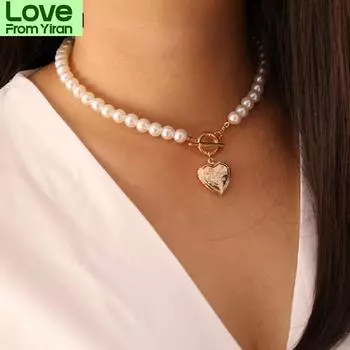 Элегантное свадебное жемчужное колье-чокер для женщин, ожерелье из золотого сплава, цепочка на ключицу, новый подарок