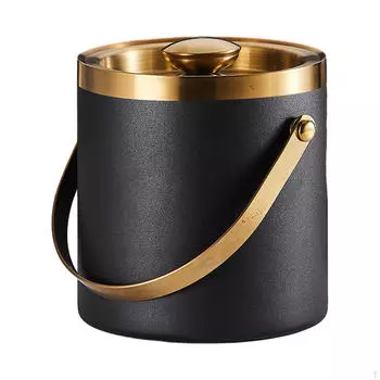 Элегантное ведерко для льда из нержавеющей стали с удобной ручкой 2L Black