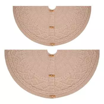 Элегантное вязаное покрытие для пола в виде рождественской елки диаметром 122 см с надежным креплением X3UC