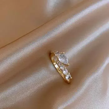 Элегантное высококачественное кольцо-змея с бриллиантами для женщин - изысканное, супер блестящее циркониевое кольцо с регулируемым открытым дизайном J973 золотой