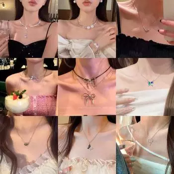 Элегантное высококачественное ожерелье-бантик - усовершенствованная конструкция ключичной цепочки для девочек Leather Bow