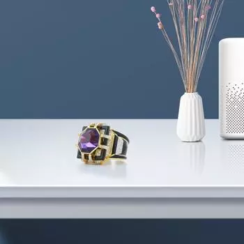 Элегантное женское кольцо разных размеров с инкрустацией из искусственного кристалла на палец US 8 фиолетовый