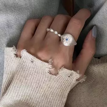 Элегантное женское кольцо с восьмиконечной звездой из стерлингового серебра 925 пробы с золотой резьбой – супер яркий и стильный дизайн