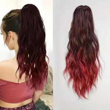 Элегантное женское наращивание хвоста на заколке с когтями длиной 18 дюймов, парик из синтетического волокна с волнами воды, термостойкий мягкий аксессуар для волос для всех людей