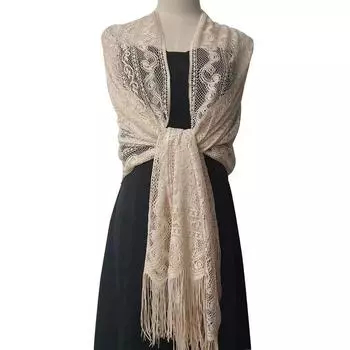 Элегантное женское однотонное кружевное вечернее платье, прозрачная шаль для подружки невесты, болеро, сетчатая свадебная накидка, вечерние шали бежевый