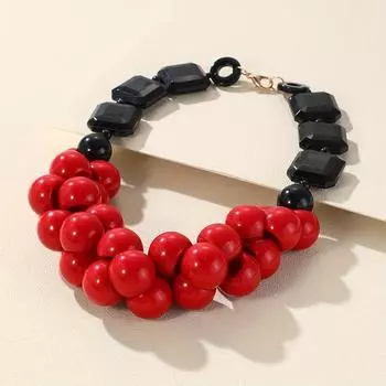 Элегантное женское ожерелье из смолы ручной работы в винтажном стиле — идеально для вечеринок и фестивалей красный