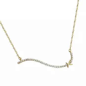 Элегантное женское ожерелье с цепочкой на ключице, геометрической инкрустацией бриллиантами и кулоном в форме буквы X, простое корейское универсальное ожерелье