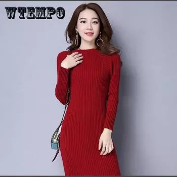 Элегантное женское платье миди, осеннее длинное эластичное платье, зимнее трикотажное платье в рубчик, офисное женское платье XXXXL
