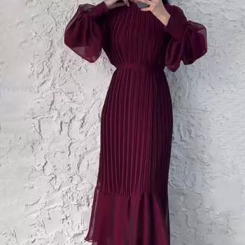 Элегантное женское весеннее плиссированное платье 2025 года XL слоновая кость