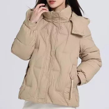 Элегантное зимнее пальто, женская верхняя одежда 2024 года, модная свободная толстая теплая женская парка с капюшоном высокого качества L хаки