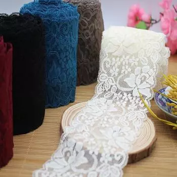 Элегантные эластичные кружевные аксессуары DIY кружево кружево нейлоновая ткань вязание домашний текстиль нижнее белье кружевные аксессуары разноцветные поделки изготовление лент 9cm*5 Yards
