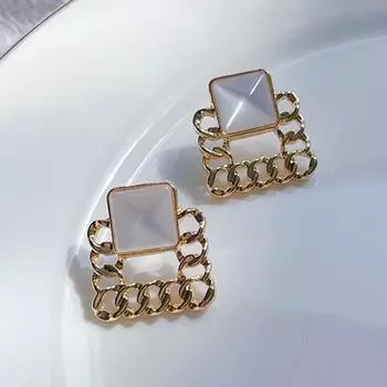 Элегантные аксессуары для ушей с ретро-плетеными металлическими искусственными жемчужинами квадратные клипсы для ушей без отверстий для ушей