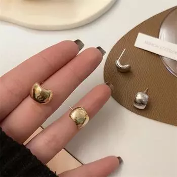 Элегантные бижутерия модные металлические серьги-гвоздики для женщин девушки подарок ювелирные изделия оптом серебряный