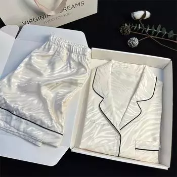 Элегантные благородные тигровые полосатые женские пижамы, красивые классические модные женские летние ночные рубашки XXL белый