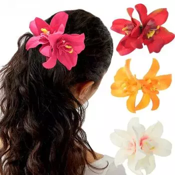 Элегантные богемные цветочные маленькие заколки для волос с искусственным цветком, боковые заколки для волос, пляжные аксессуары для отдыха для женщин