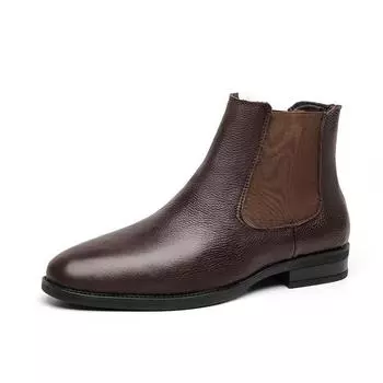 Элегантные ботинки челси из кожи, мужские туфли без застежки, деловые ботинки, модельные модные мотоциклетные ботинки, винтажные ботинки на платформе в британском стиле 37