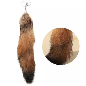 Элегантные брелоки-шармы с подвеской в виде лисьего хвоста, модные украшения для брелока для сумочки и автомобиля A