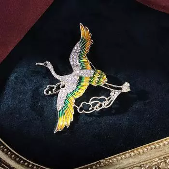 Элегантные броши в виде журавлей в китайском стиле для женщин, ювелирные изделия, аксессуары для вечеринок